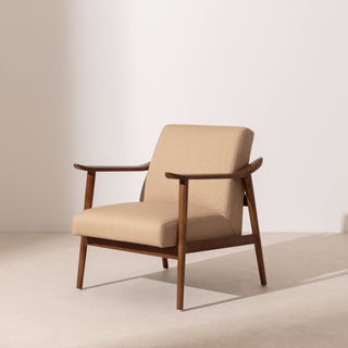 Linen & Walnut Armchair