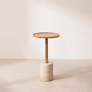 Travertine Side Table