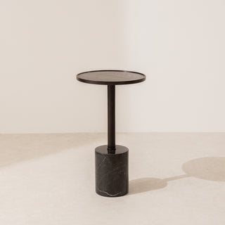 marble and wood side table
