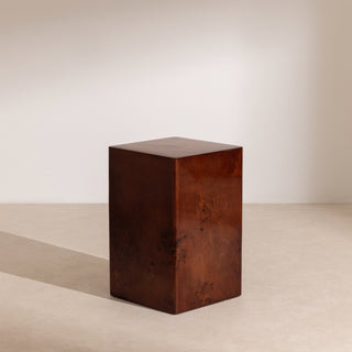 Mahogany Burl Plinth Table