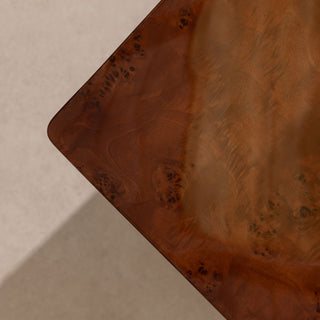 Mahogany Burl Plinth Table