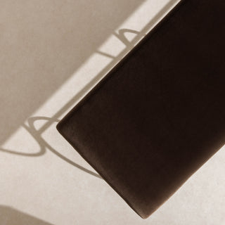 Metal & Velvet Bench - Chocolate