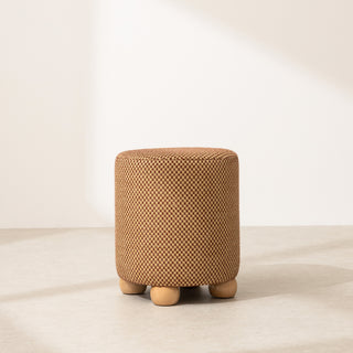 Pouffe with Ball Feet, Checkerboard