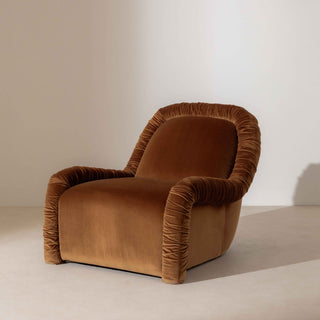 Ruched Lounge Chair - Cinnamon