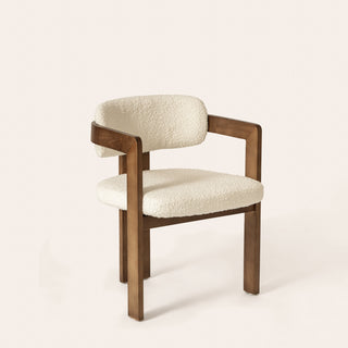 curved walnut dining chair