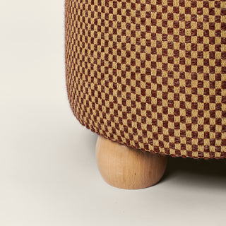 Pouffe with Ball Feet, Checkerboard