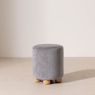 Pouffe with Ball Feet - Cornflour