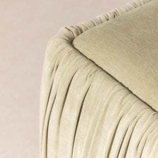 Ruched Velvet Pouffe - Eucalyptus