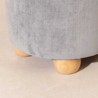 Pouffe with Ball Feet - Cornflour