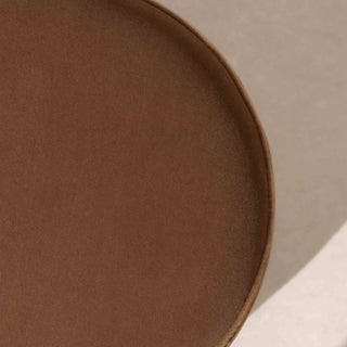 Velvet Pouffe with Fringe - Cocoa