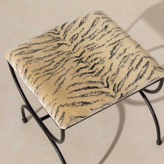 Metal & Tiger Low Stool