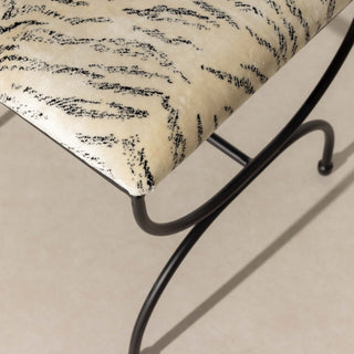 Metal & Tiger Low Stool