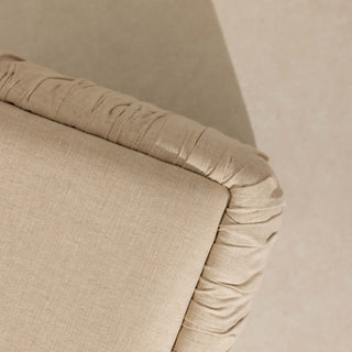 Ruched Linen Pouffe