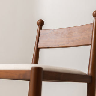 Finials Bar Stool with Upholstered Seat