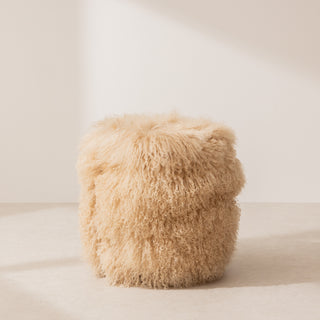 Mongolian Sheepskin Pouffe