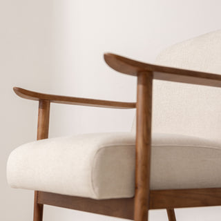 Canvas & Walnut Armchair