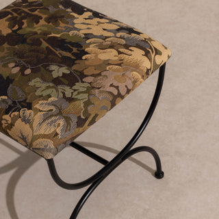 Metal & Tapestry Low Stool