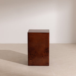 Mahogany Burl Plinth Table