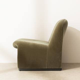 green velvet armchair