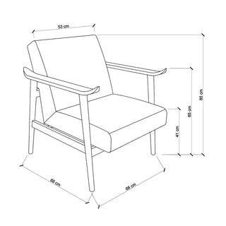 Canvas & Walnut Armchair