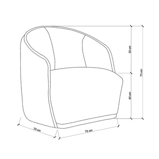 bouclé lounge chair drawing