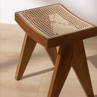 Cane Low Stool - Natural