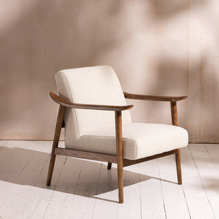 Canvas & Walnut Armchair