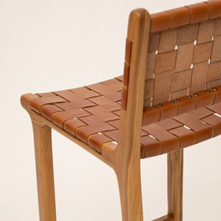 Leather Strap Bar Stool - Tan