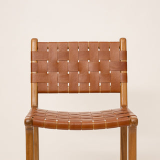 Leather Strap Bar Stool - Tan