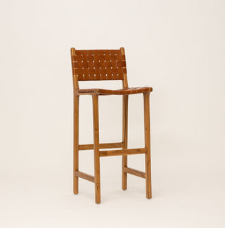 Leather Strap Bar Stool - Tan