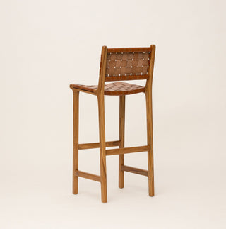 Leather Strap Bar Stool - Tan