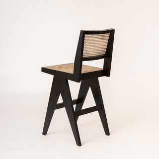 Black and Rattan bar stool