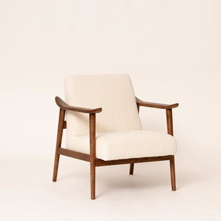 Boucle and Walnut Armchair